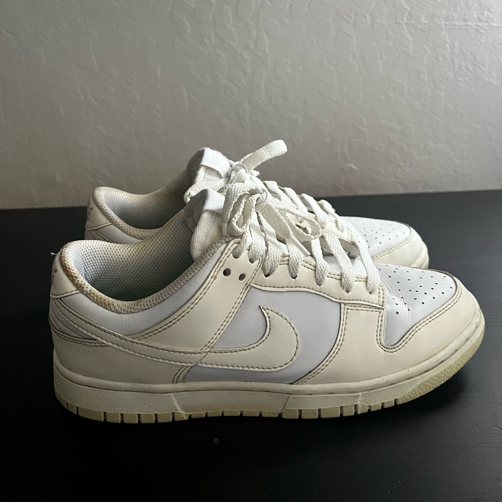White and Cream Nike Dunks